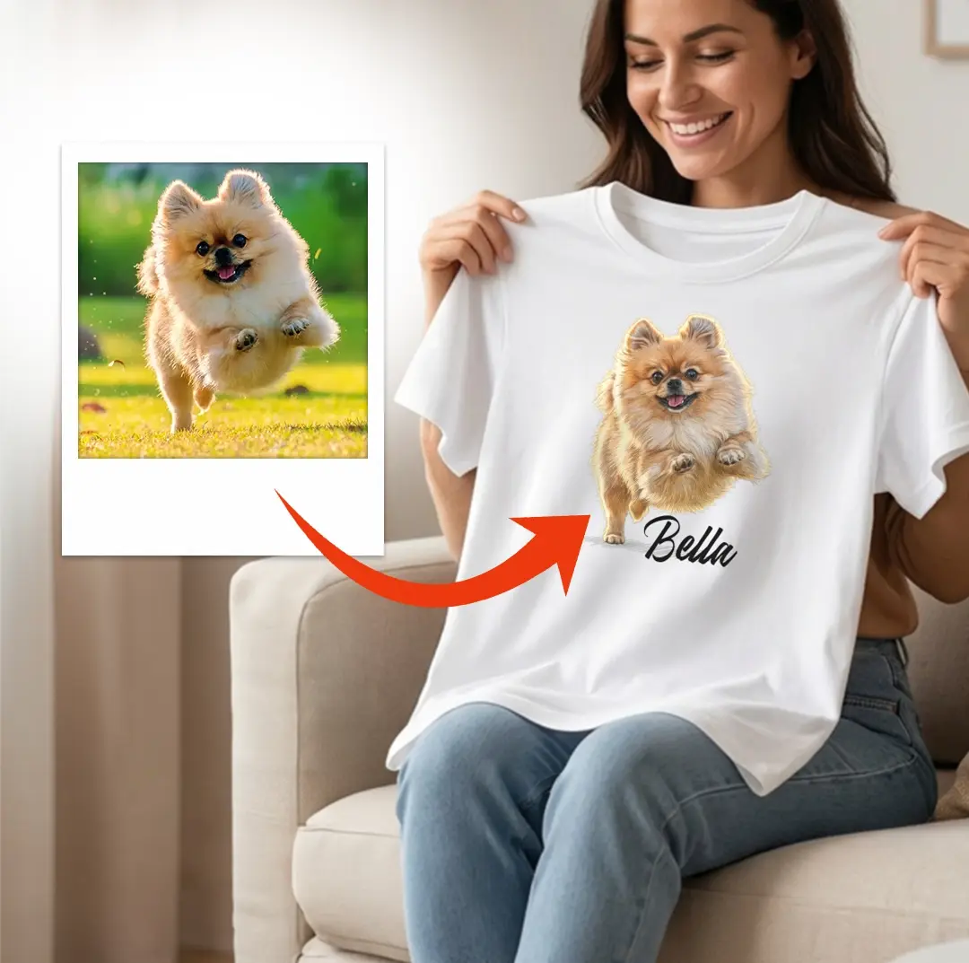 Custom pet T-shirt, long-sleeve T-shirt or sweatshirt